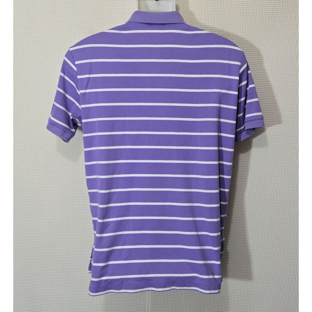 Polo Ralph Lauren Polo Shirt Mens Small Purple White Striped Green Small Pony - Picture 6 of 10